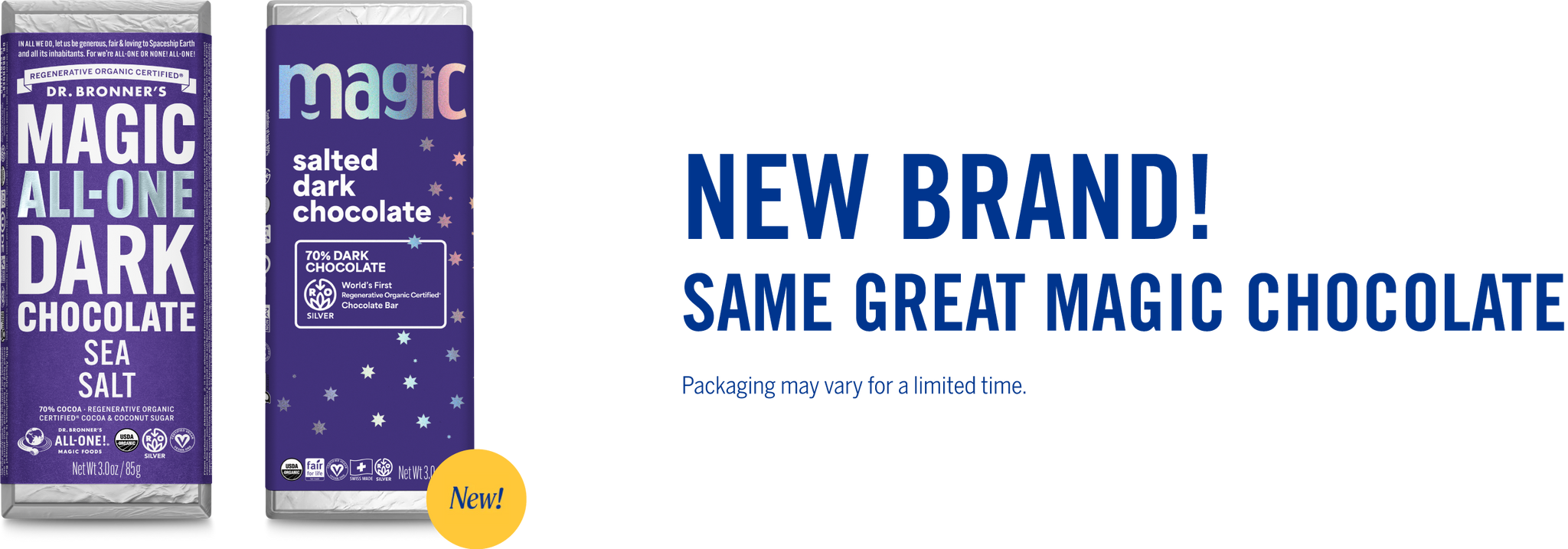 New brand! Same great magic chocolate