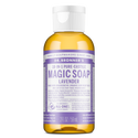 A 2 fl oz bottle of Dr. Bronners 18 in 1 Pure Castile Magic Soap Lavender, featuring a purple label with Made with regenerative organic certified oils and certified fair trade ingredients. Ideal for eco friendly and organic personal care [2 oz]