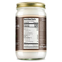 A glass jar with a metal lid contains Dr. Bronners organic coconut oil. The label features nutritional facts and product information. It stands on a white background, suggesting a kitchen context [30 oz]